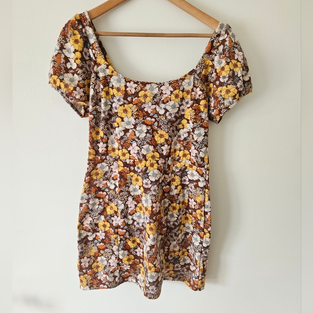 Altar'd state floral puff sleeve mini dress